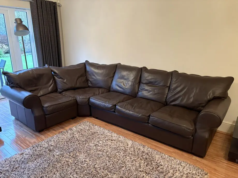 Collins & Hayes Brown Leather Corner Suite + Sofa
