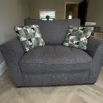 Fabb Furniture Charcoal Grey Sofa Set (Chaise + Storage Footstool + Cuddle Chair)