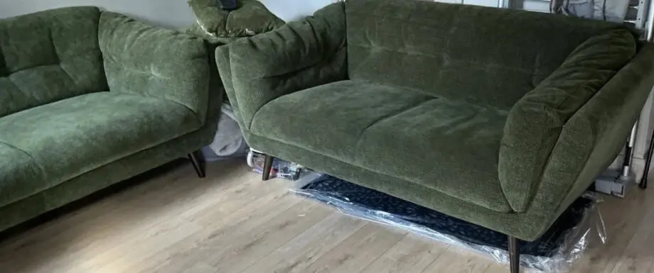 3 & 2 Seater Sofa Suite – Olive Chenille