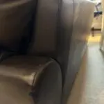 Brown leather 3/4 seater sofa