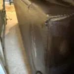 Brown leather 3/4 seater sofa