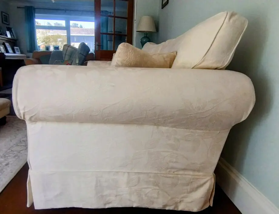 M&S 3 Seater Sofa in cream jacquard floral fabric