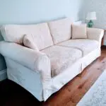 M&S 3 Seater Sofa in cream jacquard floral fabric