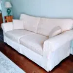 M&S 3 Seater Sofa in cream jacquard floral fabric