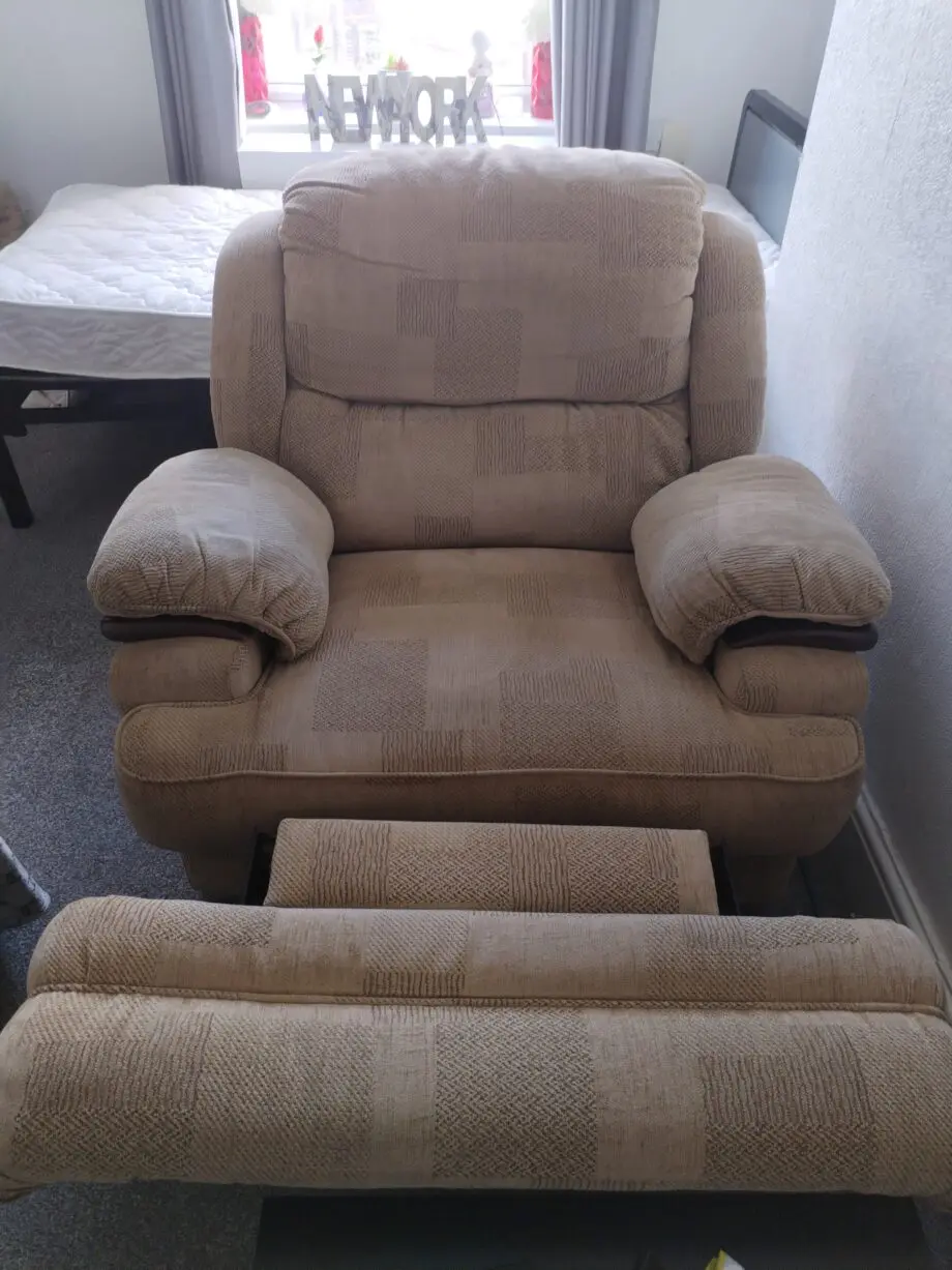 Electric recliner chair and matching sofa