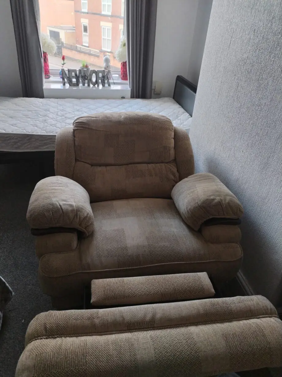 Electric recliner chair and matching sofa