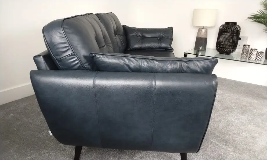 French connection blue leather sofa
