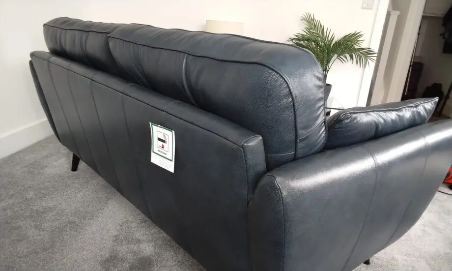 French connection blue leather sofa