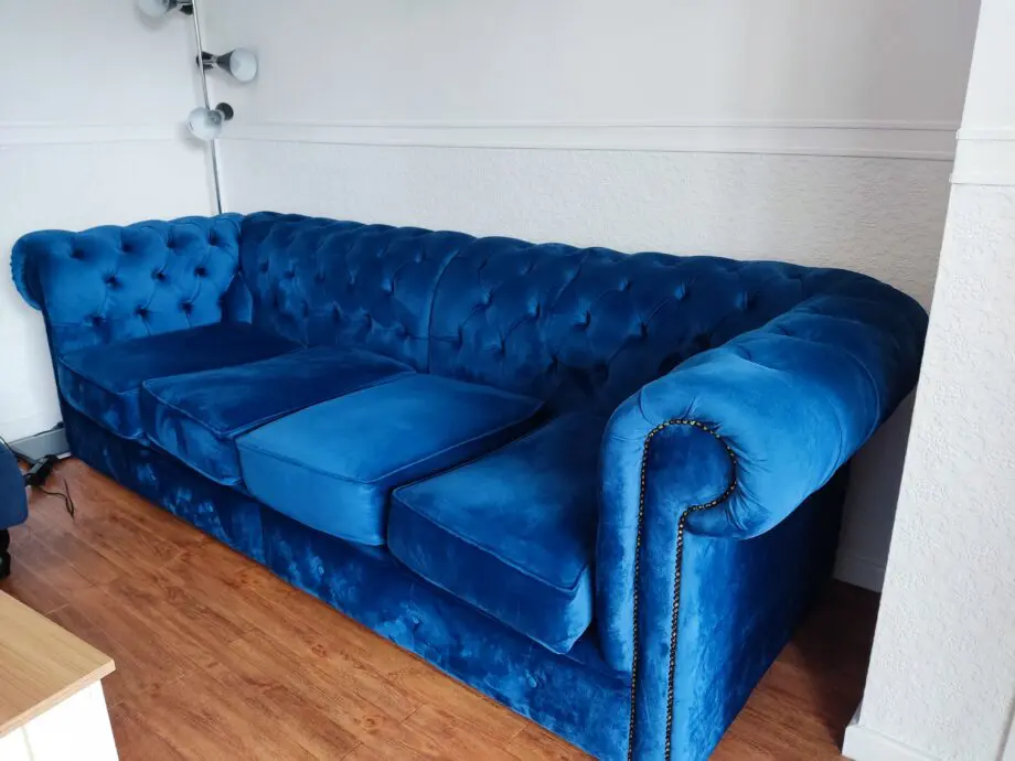 Royal Blue Velvet Sofa