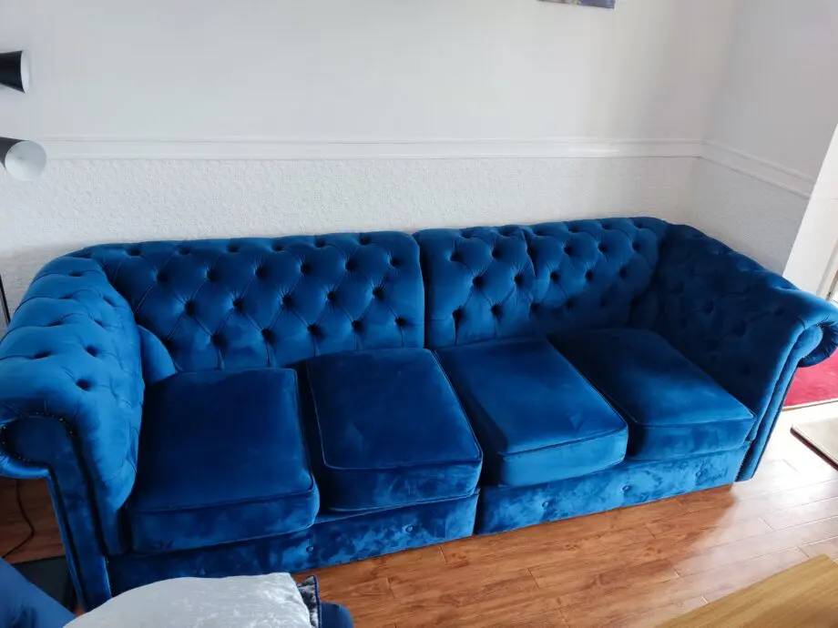 Royal Blue Velvet Sofa