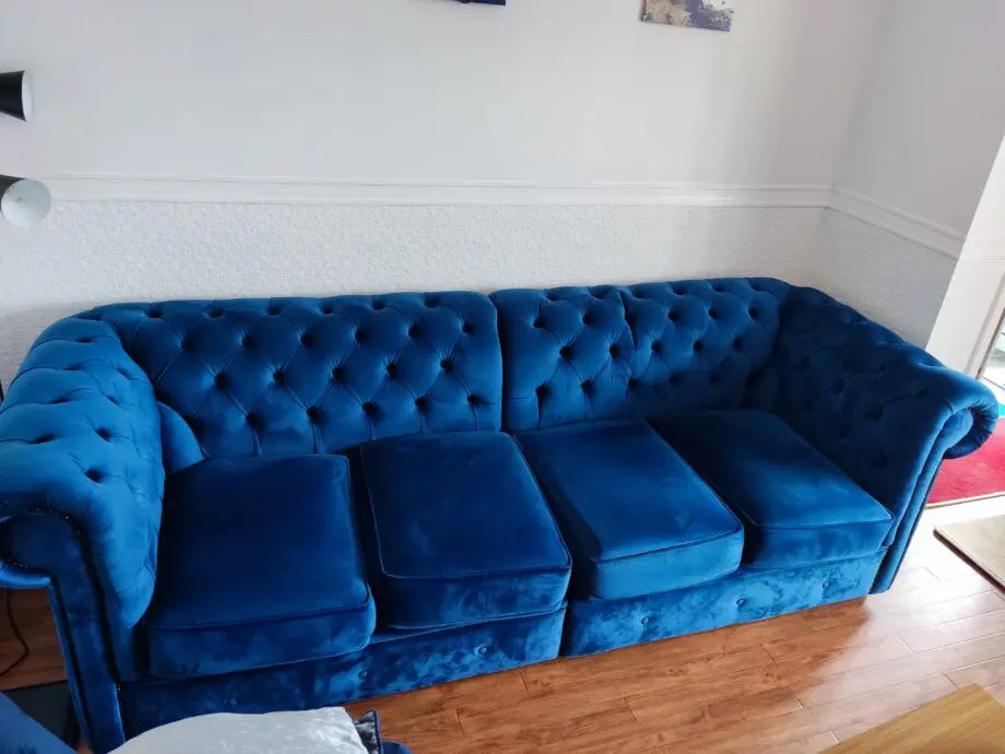 Royal Blue Velvet Sofa