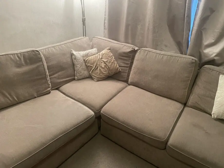 DFS Beige ‘Pryzm’ Corner Sofa In Good Condition