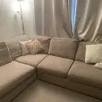DFS Beige ‘Pryzm’ Corner Sofa In Good Condition