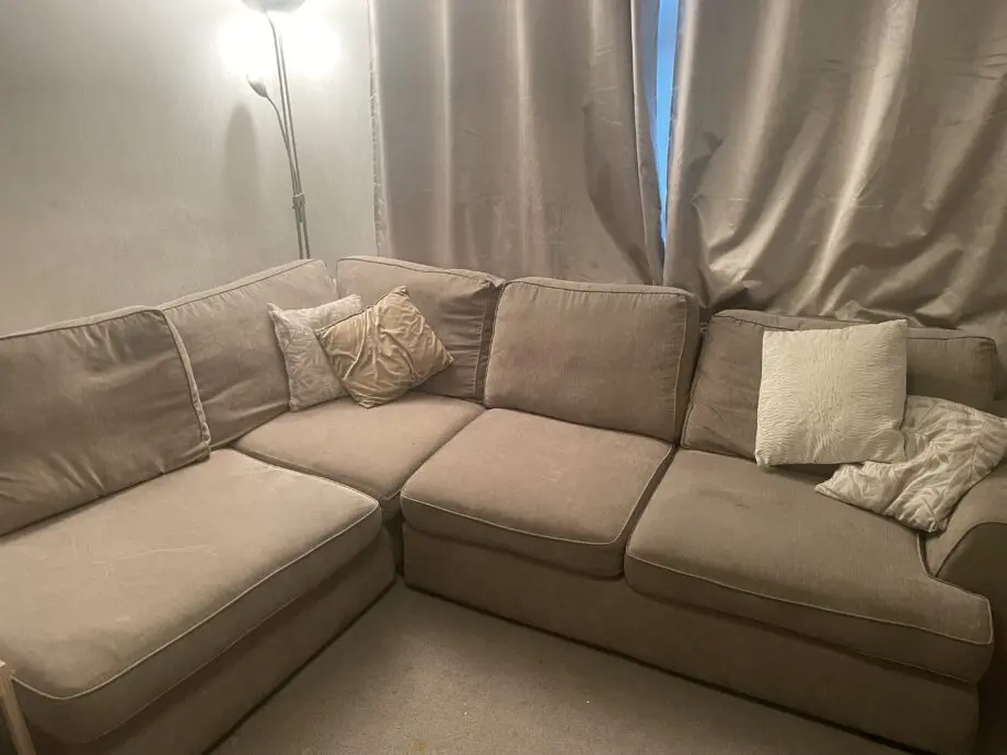DFS Beige ‘Pryzm’ Corner Sofa In Good Condition