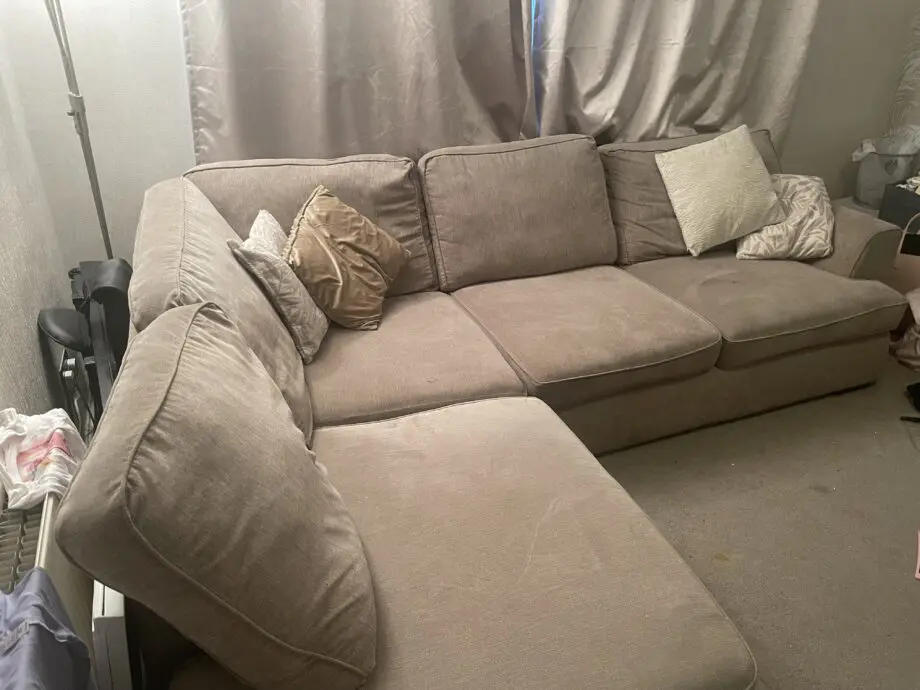 DFS Beige ‘Pryzm’ Corner Sofa In Good Condition