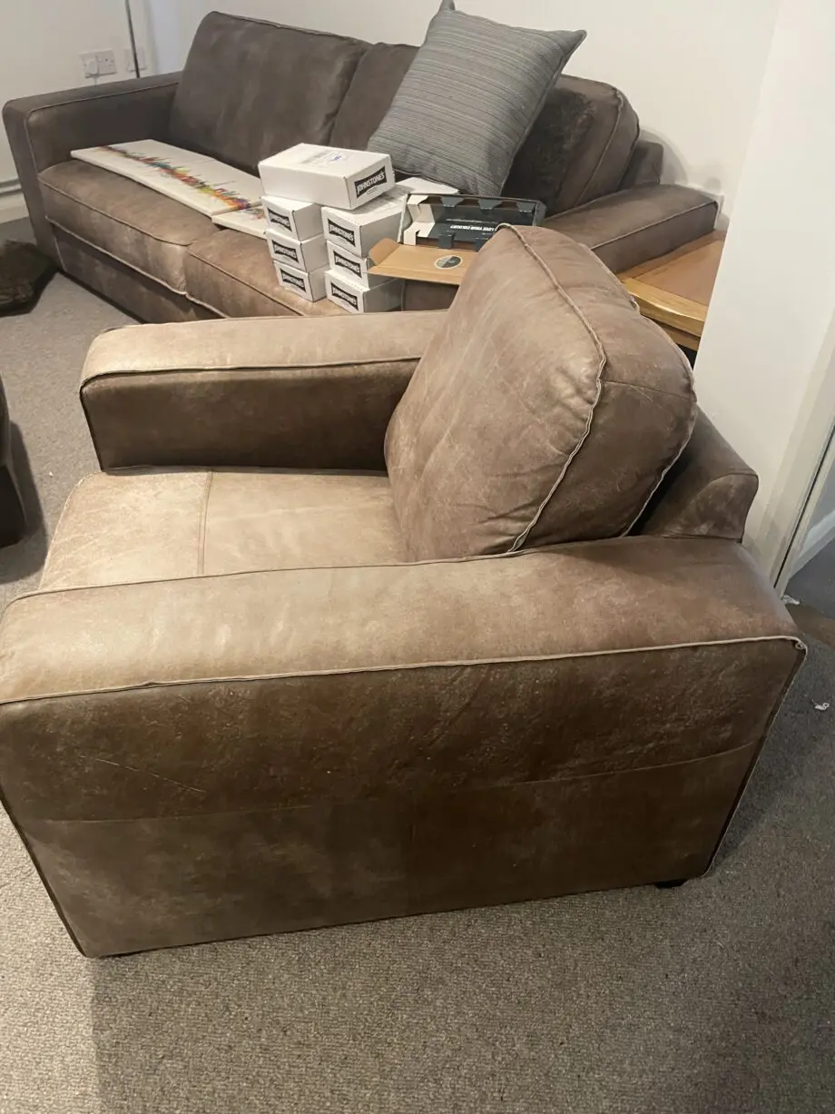 DFS light brown armchair