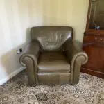 Olive green leather 3piece suit