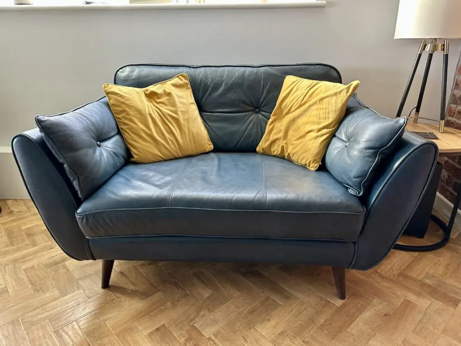 DFS Zinc leather cuddle sofa
