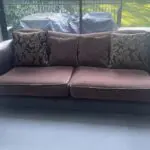 Large DFS 3 seater leather and fabric sofa