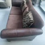 Large DFS 3 seater leather and fabric sofa