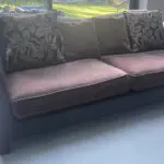 Large DFS 3 seater leather and fabric sofa