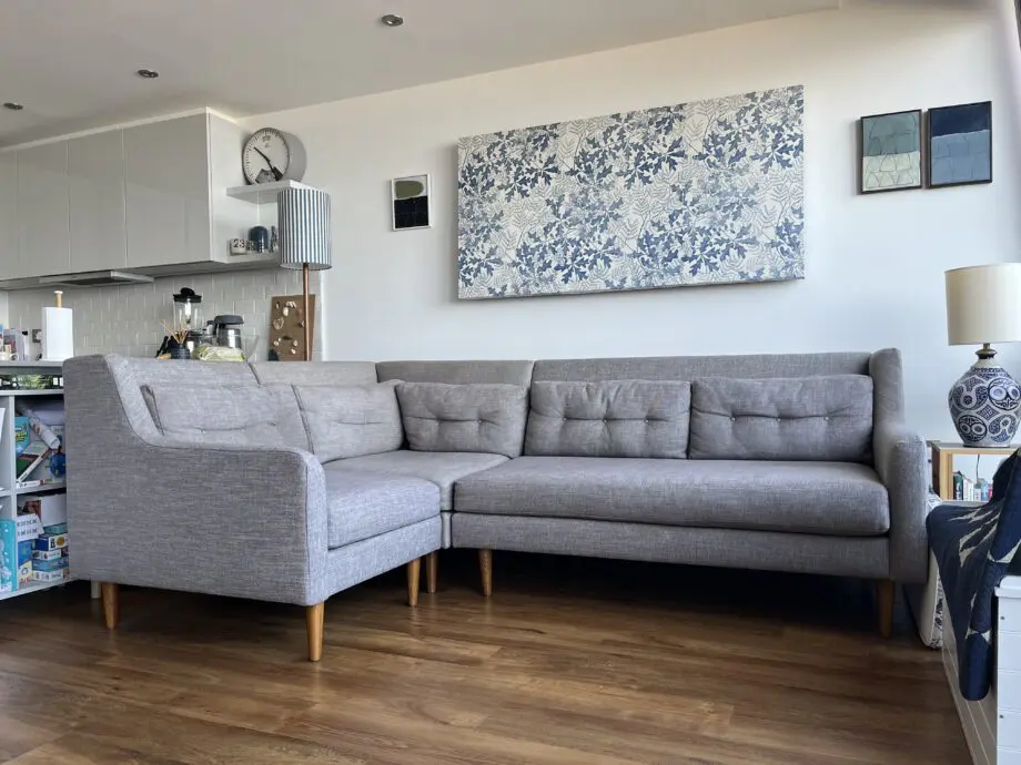 West Elm Midcentury corner sofa in grey