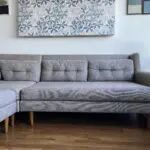 West Elm Midcentury corner sofa in grey