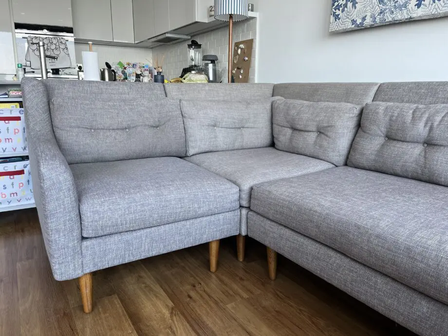 West Elm Midcentury corner sofa in grey