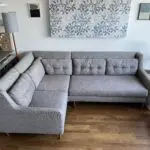 West Elm Midcentury corner sofa in grey