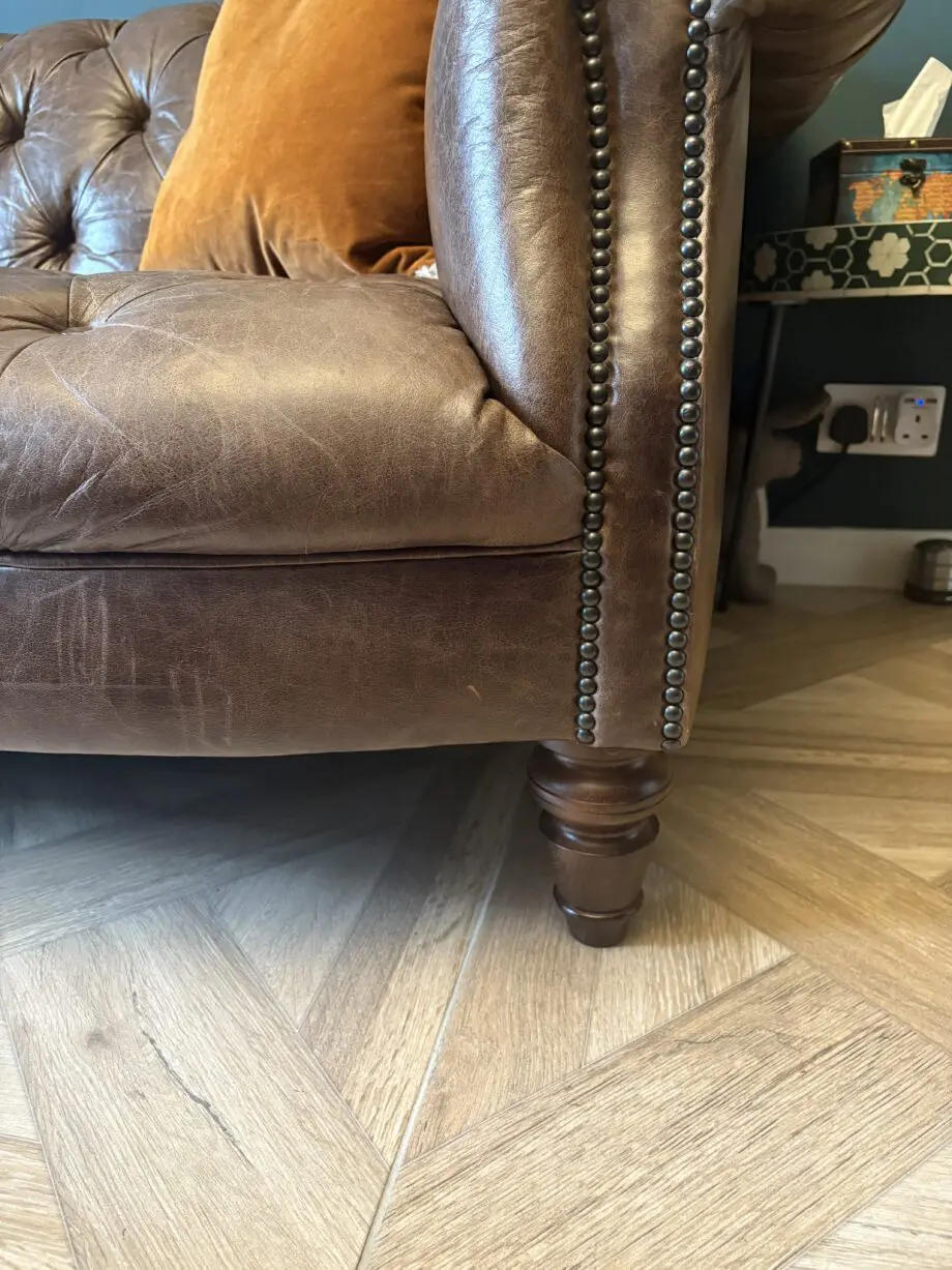 DFS brown chesterfield suit