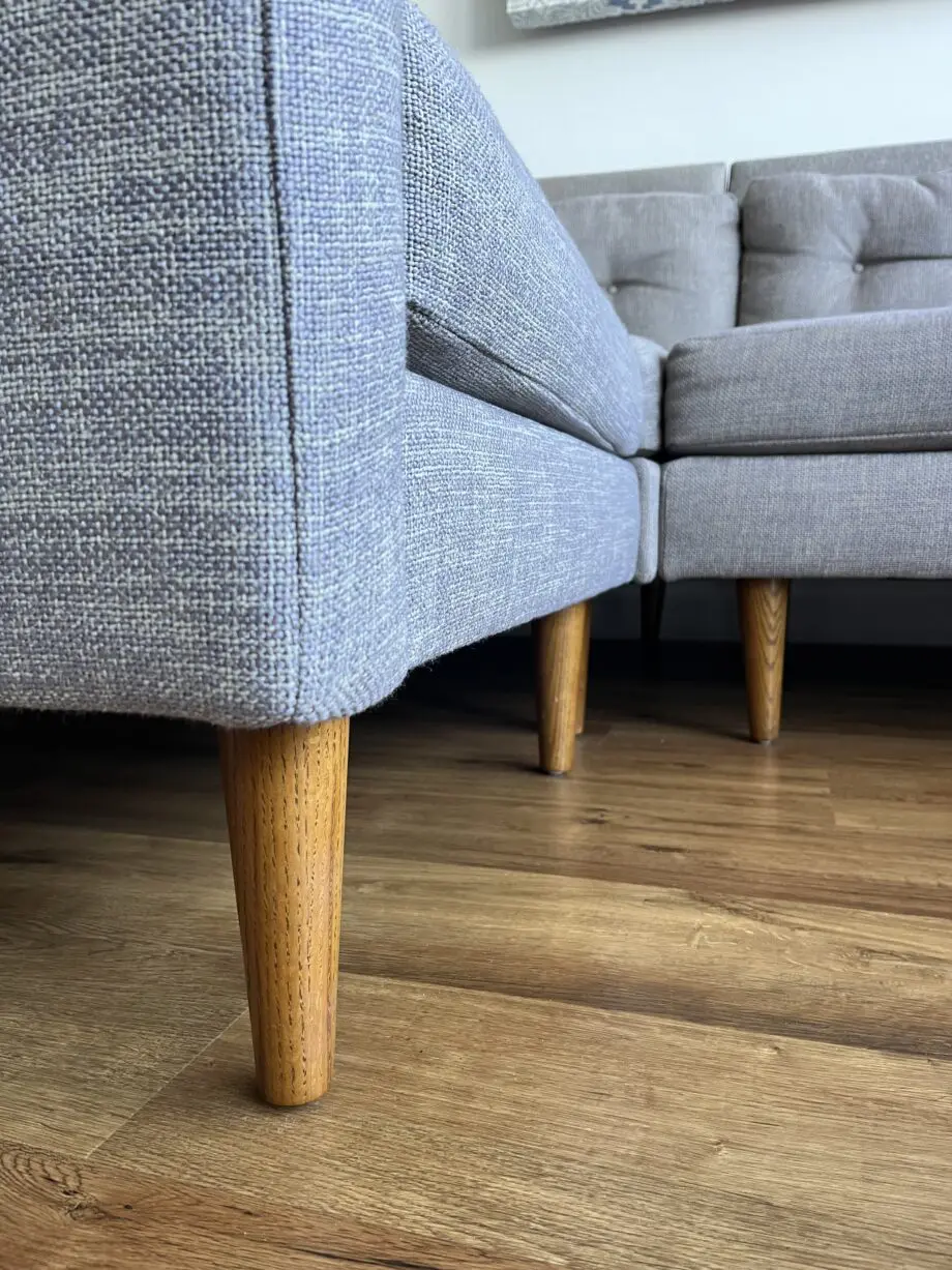 West Elm Midcentury corner sofa in grey