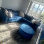 Navy blue sofa