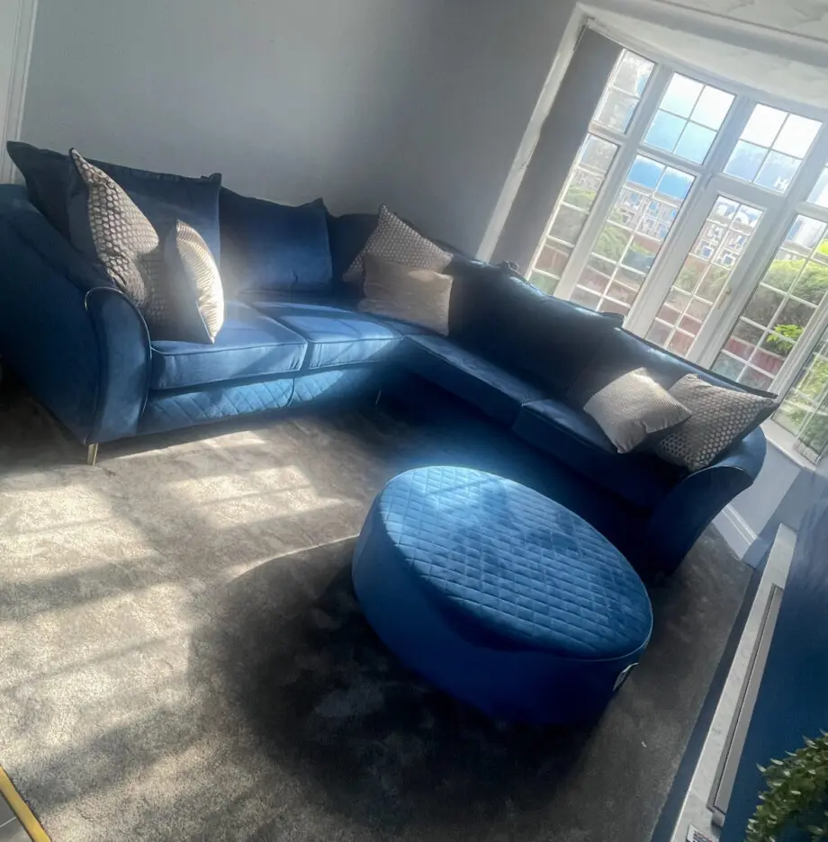 Navy blue sofa