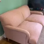 Loaf Pink Linen Pudding Sofa - Medium