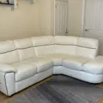 DFS White Leather Corner Sofa Set