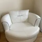 DFS White Leather Corner Sofa Set