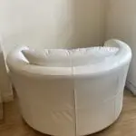 DFS White Leather Corner Sofa Set