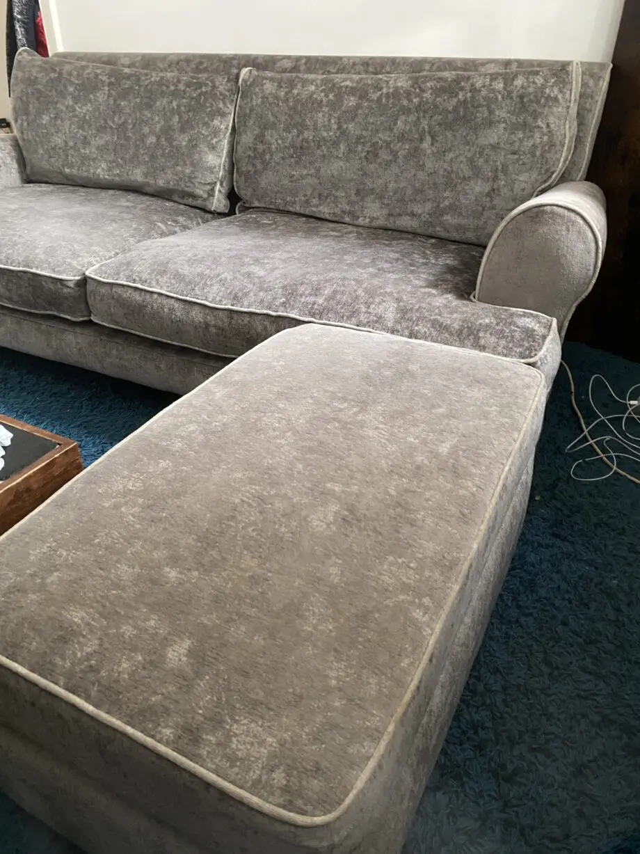 Sofology Maya 3 seater grey velvet sofa