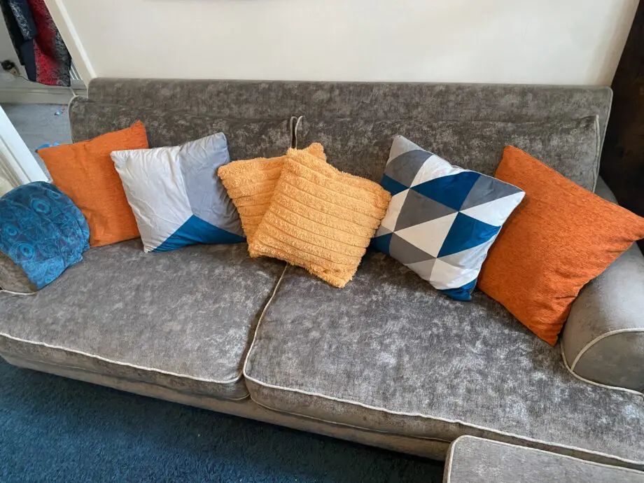 Sofology Maya 3 seater grey velvet sofa