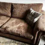 Dfs brown 4-seater sofa