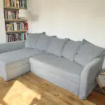 Grey IKEA HOLMSUND corner sofa-bed
