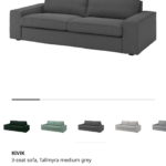 KIVIK 3 Seater Sofa with Footstool with storage