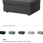 KIVIK 3 Seater Sofa with Footstool with storage