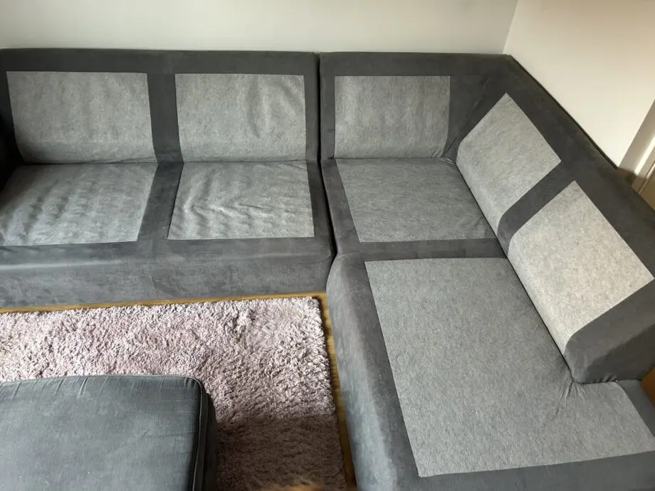 DFS GRAPHITE GREY ORKA CORNER SOFA AND FOOTSTOOL