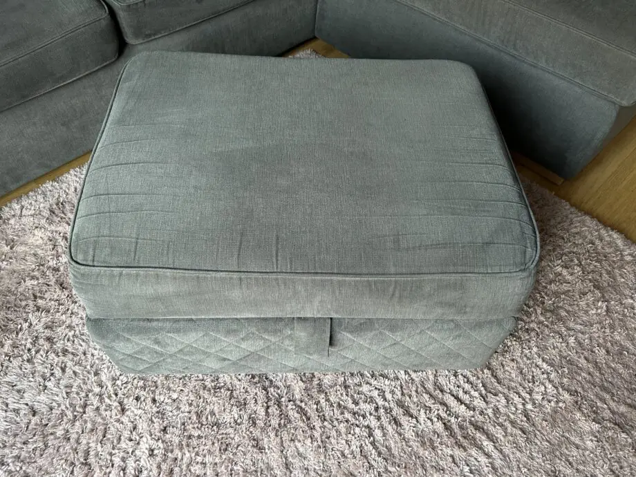 DFS GRAPHITE GREY ORKA CORNER SOFA AND FOOTSTOOL