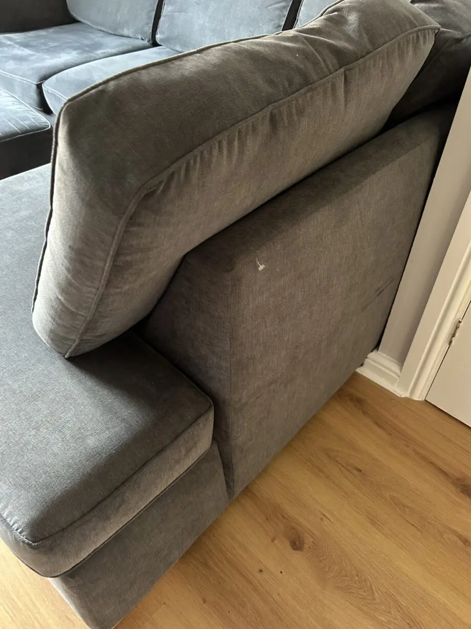 DFS GRAPHITE GREY ORKA CORNER SOFA AND FOOTSTOOL