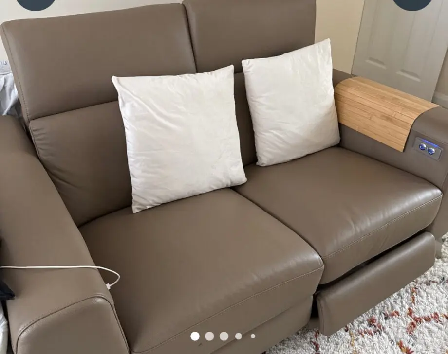 Leather reclining 2 seater sofa
