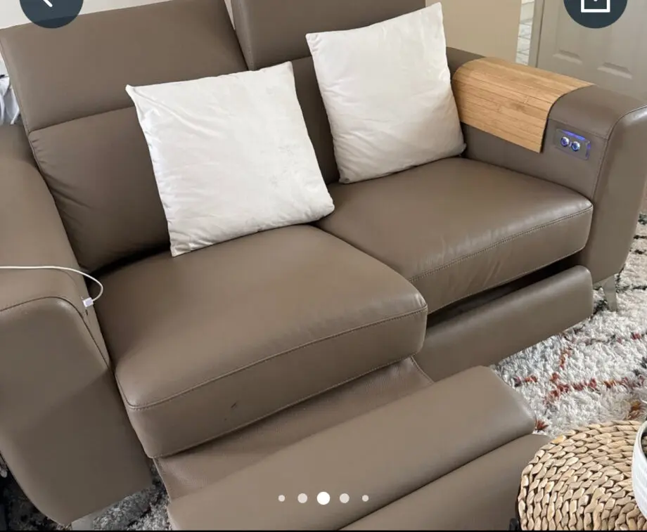 Leather reclining 2 seater sofa