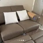 Leather reclining 2 seater sofa