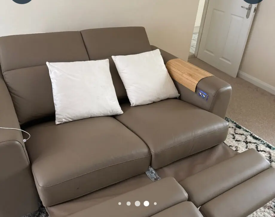 Leather reclining 2 seater sofa